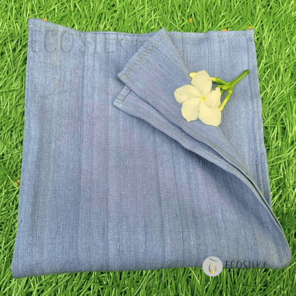 khăn tay đũi ecosilky - xám xanh